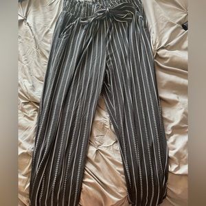 Black and white striped dress pants, worn a couple times